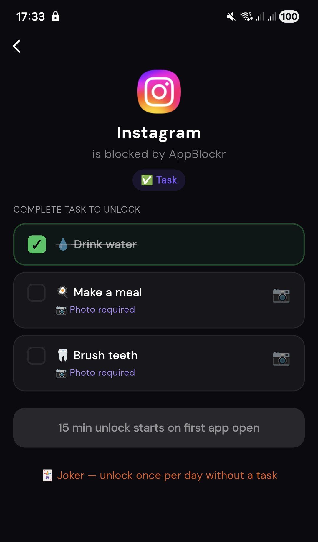 AppBlockr Block Screen